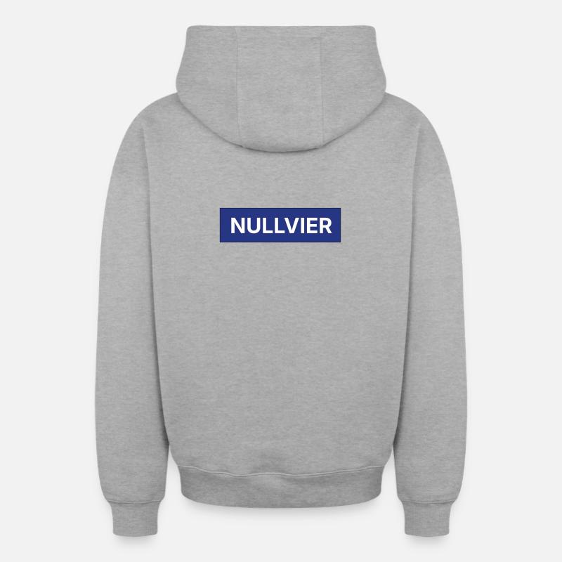 Logo de la boîte Nullvier - Sweat à capuche unisexe zippé oversize épais SPREAD - gris chiné