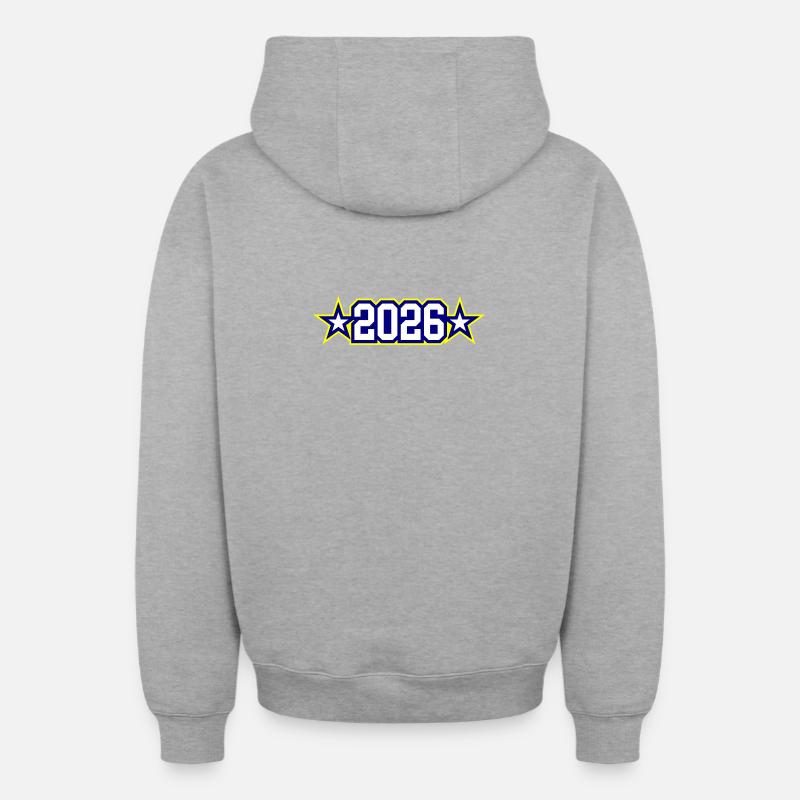 Année 2026 - Sweat à capuche unisexe zippé oversize épais SPREAD - gris chiné