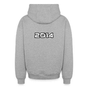 2014 - Oversized Heavyweight Unisex Zip Hoodie - heather grey - Back - AI Model Male 185 dark (185cm)