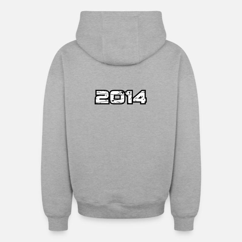 2014 - Oversized Heavyweight Unisex Zip Hoodie - Grau meliert
