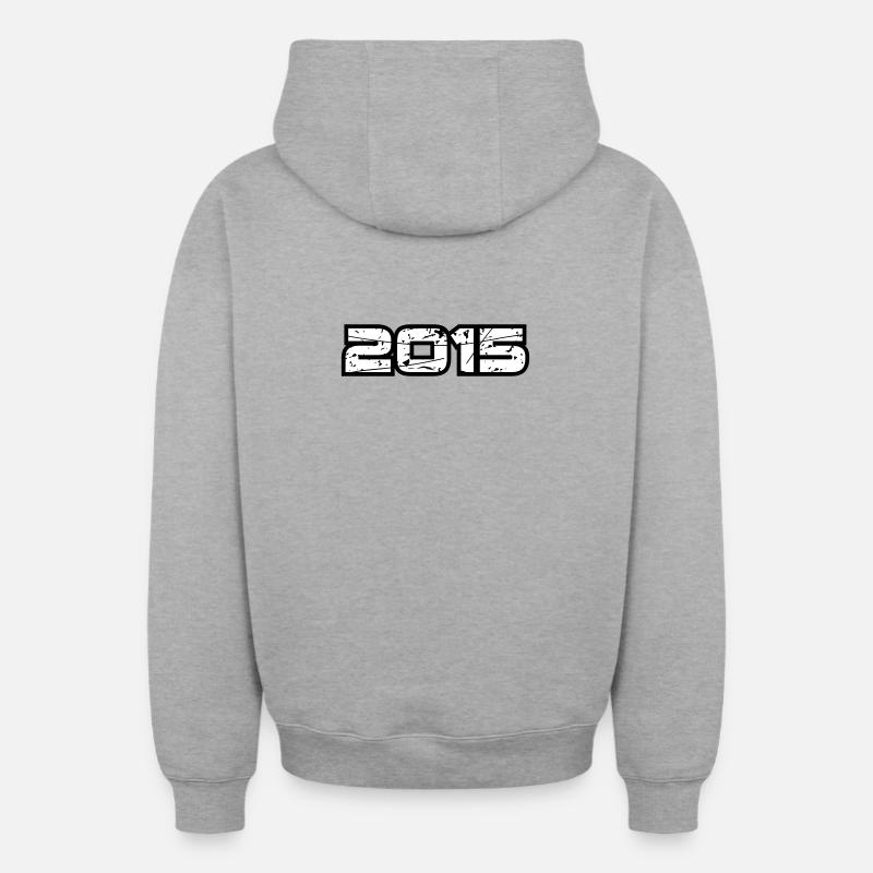 2015 - Sweat à capuche unisexe zippé oversize épais SPREAD - gris chiné