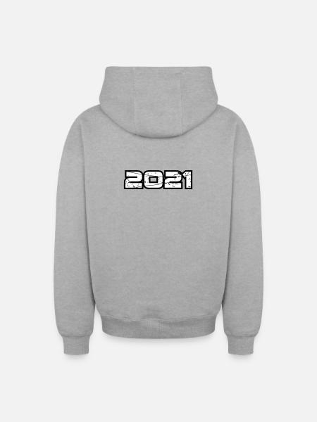 2021 - Oversized Heavyweight Unisex Zip Hoodie - Grau meliert