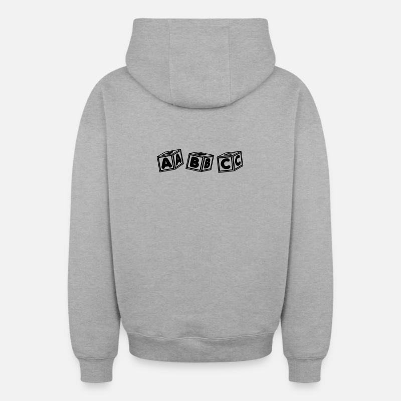 Blocs ABC - Sweat à capuche unisexe zippé oversize épais SPREAD - gris chiné