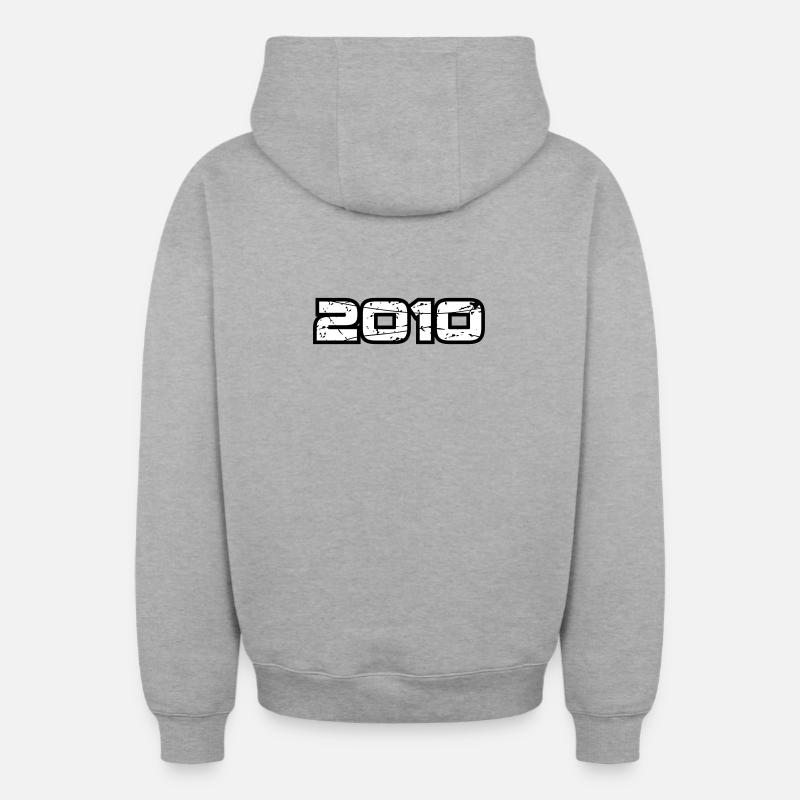 2010 - Sweat à capuche unisexe zippé oversize épais SPREAD - gris chiné