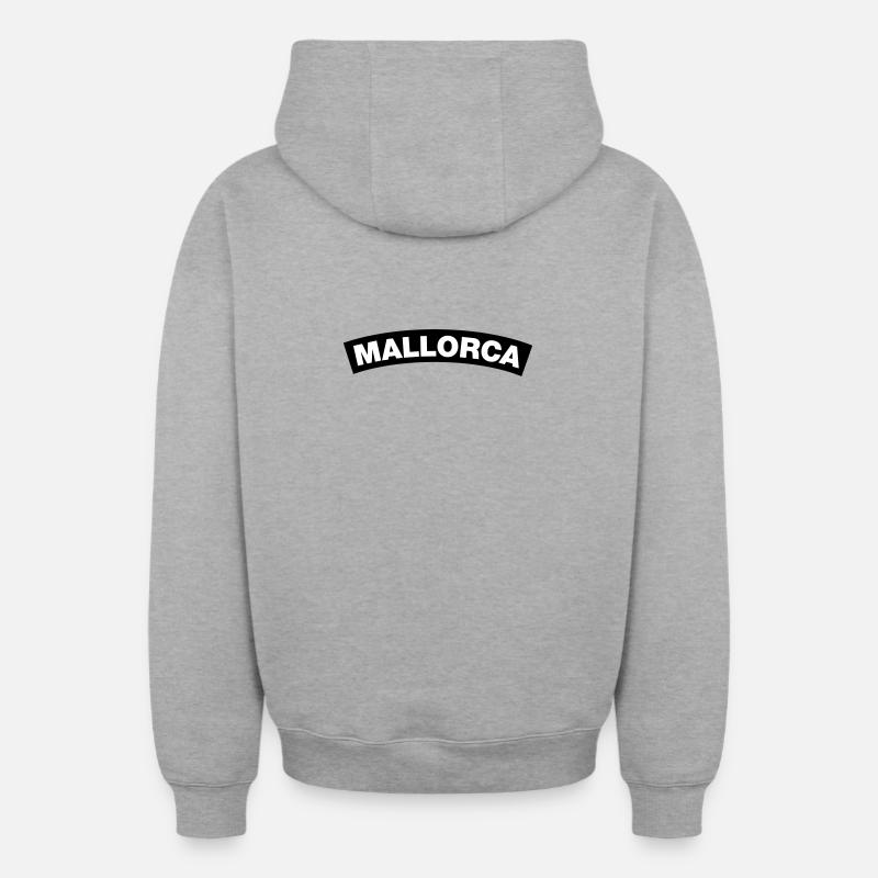 Majorque - Sweat à capuche unisexe zippé oversize épais SPREAD - gris chiné