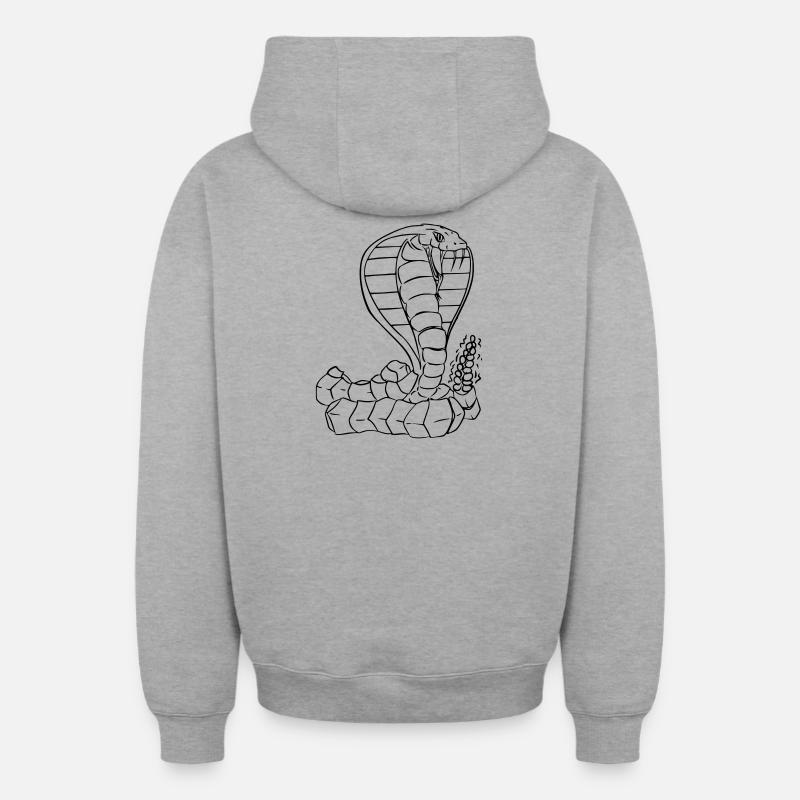 Cobra Vector - Oversized Heavyweight Unisex Zip Hoodie - Grau meliert