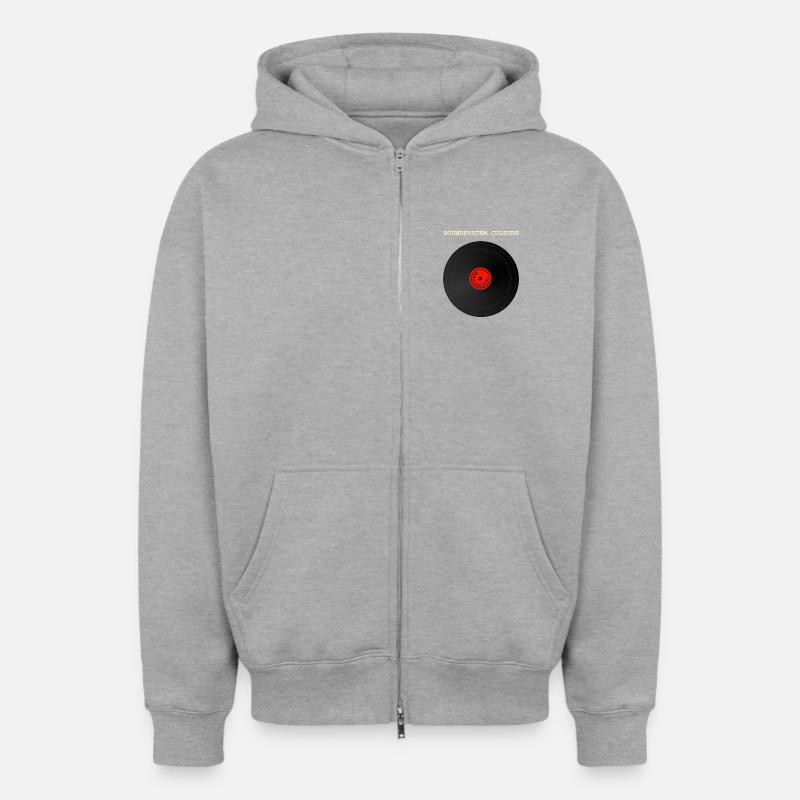 Doublage original - Sweat à capuche unisexe zippé oversize épais SPREAD - gris chiné