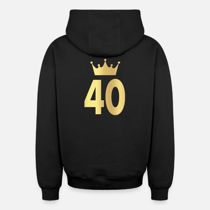 40e anniversaire quarante cadeaux - Sweat à capuche unisexe zippé oversize épais SPREAD - noir