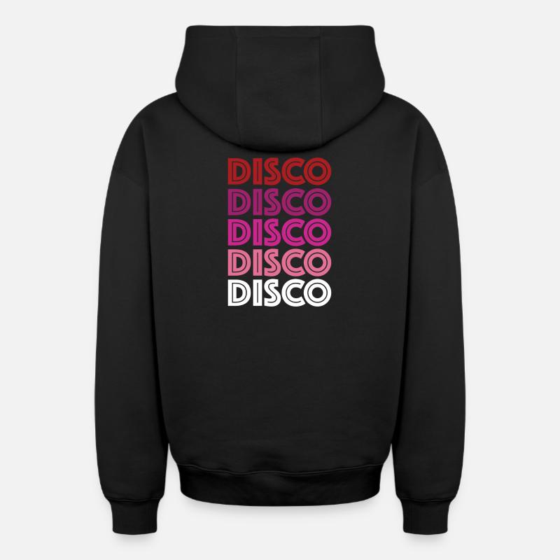 Disco Disco Disco - Sweat à capuche unisexe zippé oversize épais SPREAD - noir