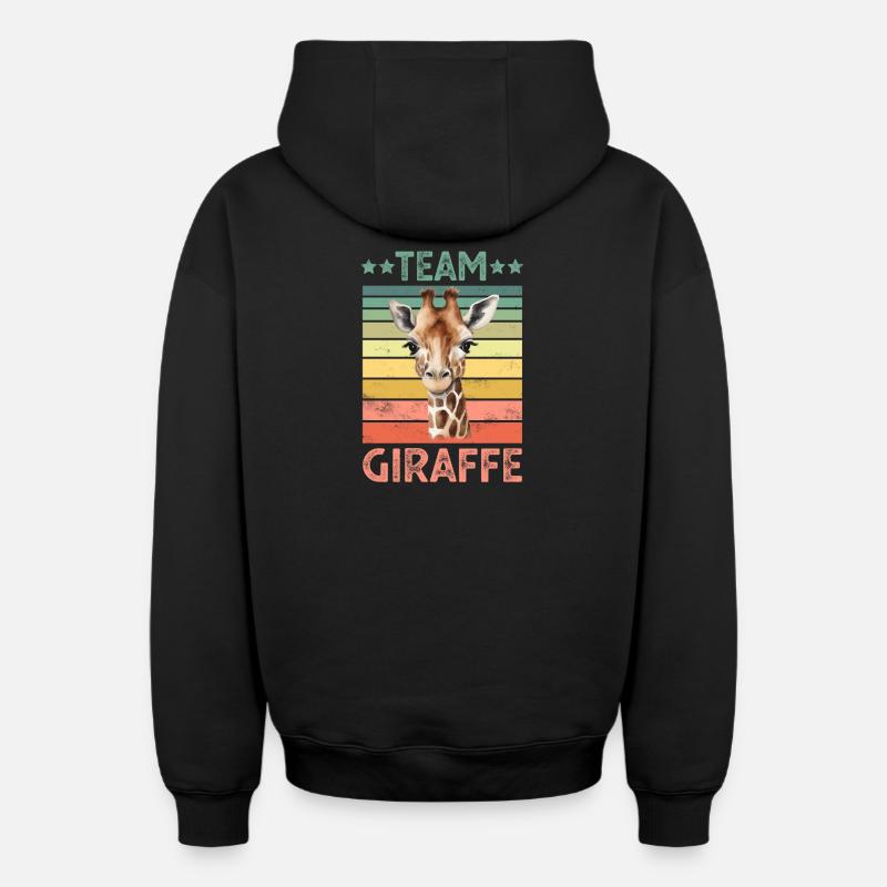 Girafe - Sweat à capuche unisexe zippé oversize épais SPREAD - noir