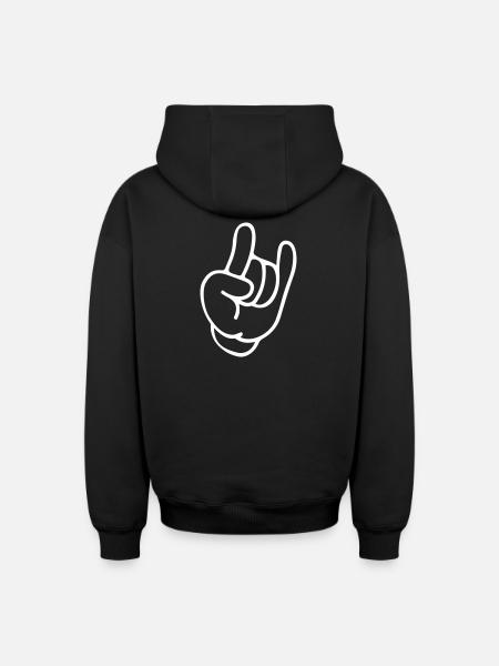 Rockhand Silhouette Motiv - Oversized Heavyweight Unisex Zip Hoodie - Schwarz