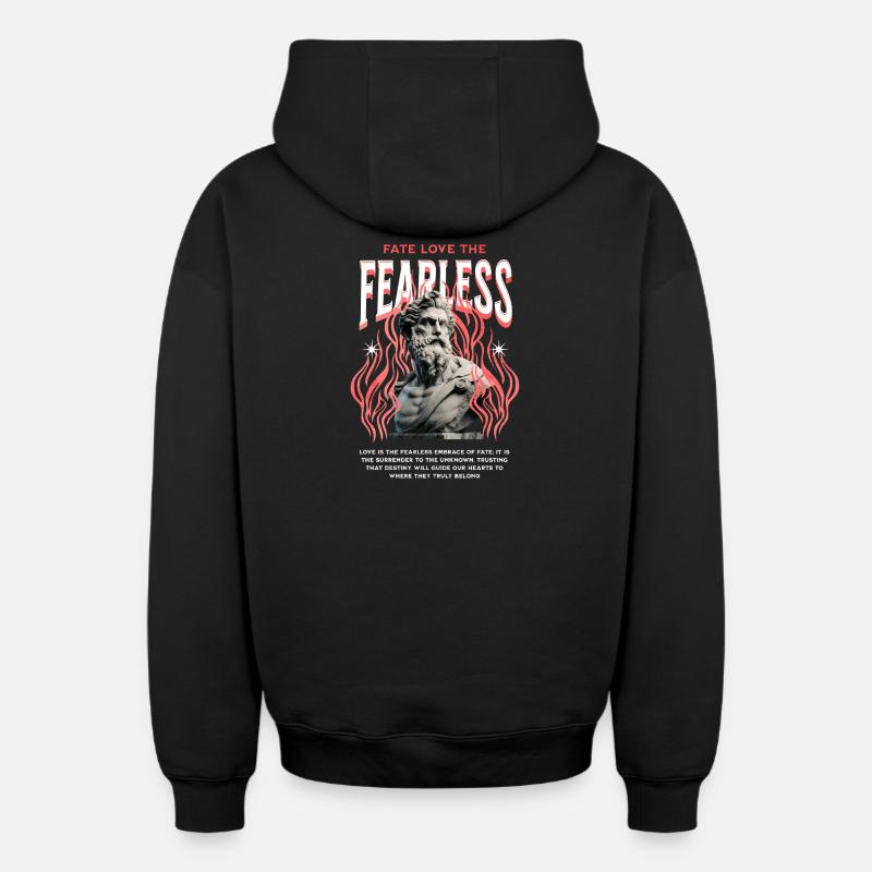 Le destin aime l’intrépide - Sweat à capuche unisexe zippé oversize épais SPREAD - noir
