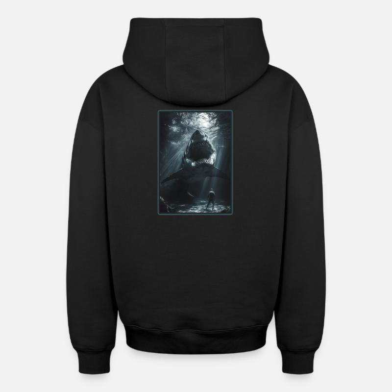 Requins Requin - Sweat à capuche unisexe zippé oversize épais SPREAD - noir