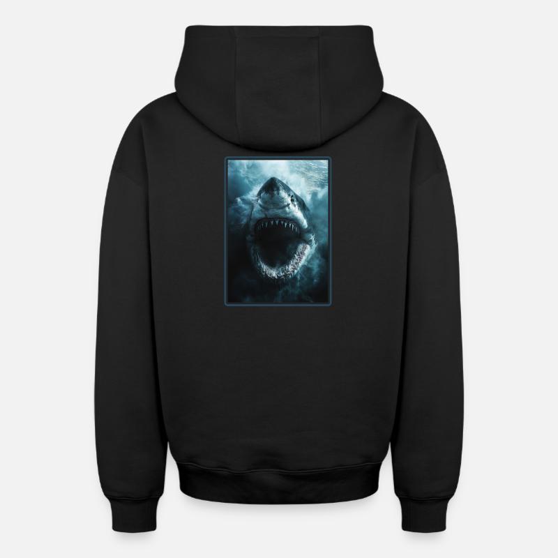 Requins Requin - Sweat à capuche unisexe zippé oversize épais SPREAD - noir