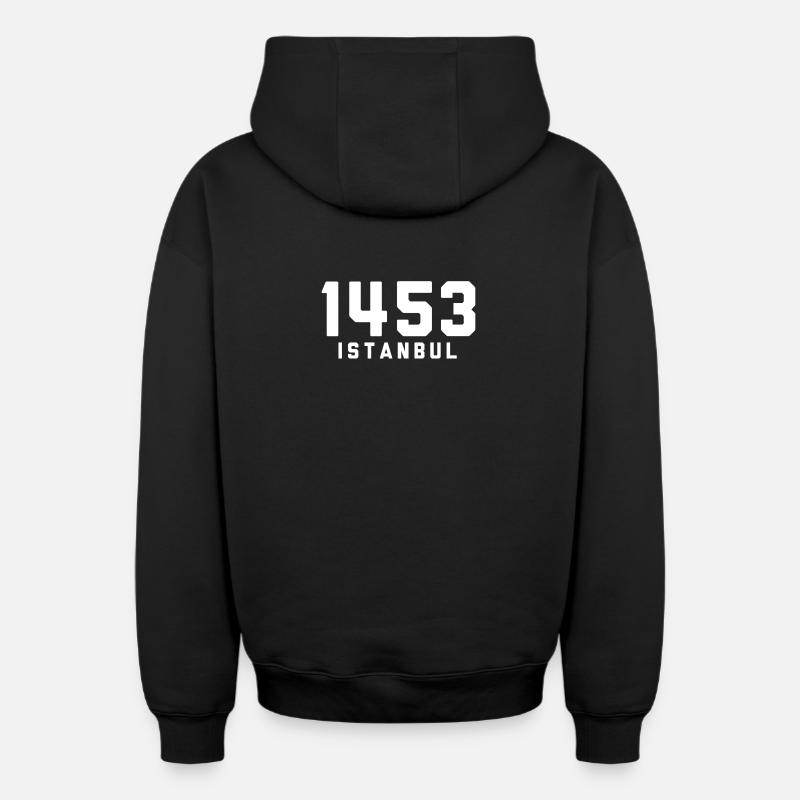 Osmanli 1453 - Sweat à capuche unisexe zippé oversize épais SPREAD - noir