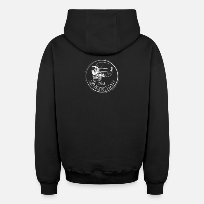Mr. Adrenalin - Sweat à capuche unisexe zippé oversize épais SPREAD - noir