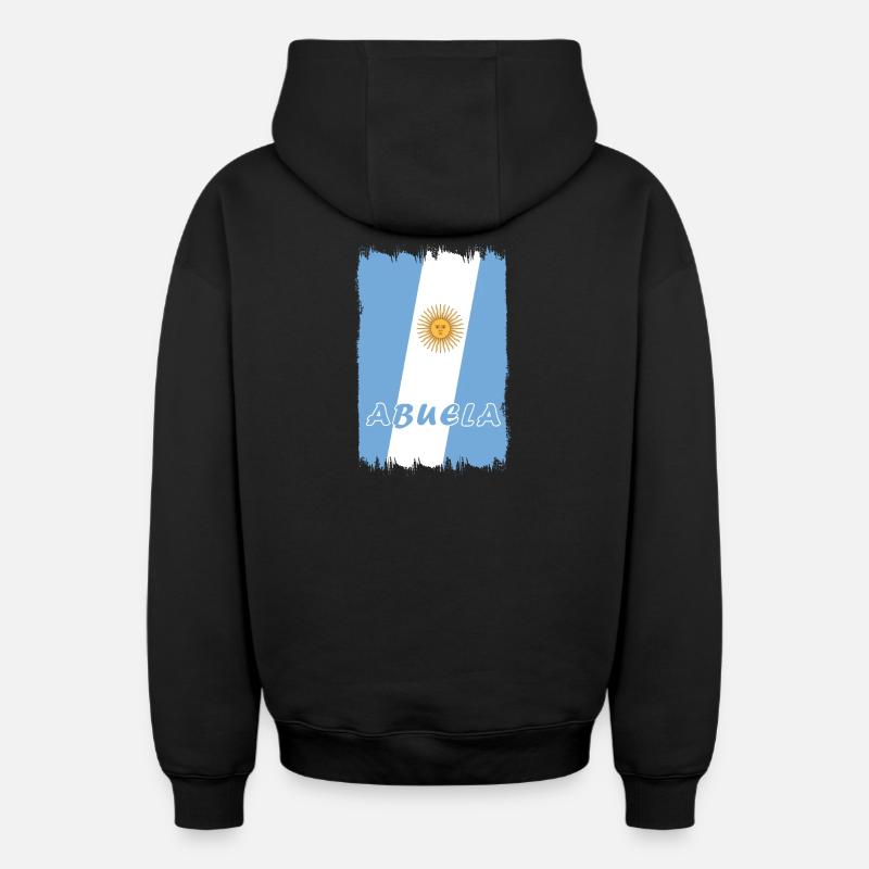 Argentinien Großmutter Design - Oversized Heavyweight Unisex Zip Hoodie - Schwarz