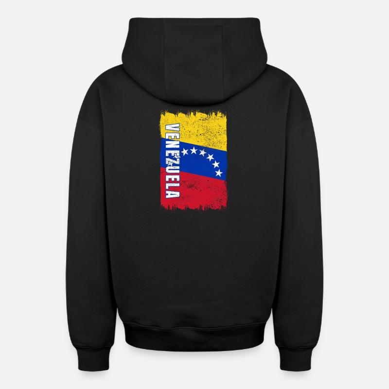 Drapeau du Venezuela - Sweat à capuche unisexe zippé oversize épais SPREAD - noir