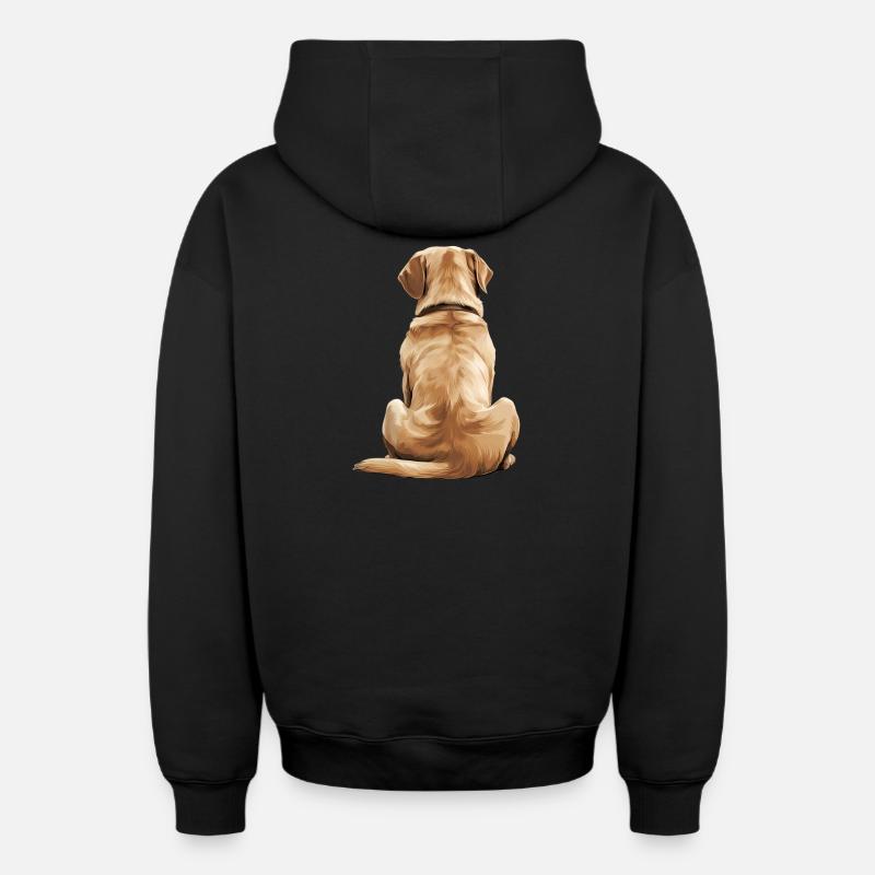 Labrador Retriever - Sweat à capuche unisexe zippé oversize épais SPREAD - noir