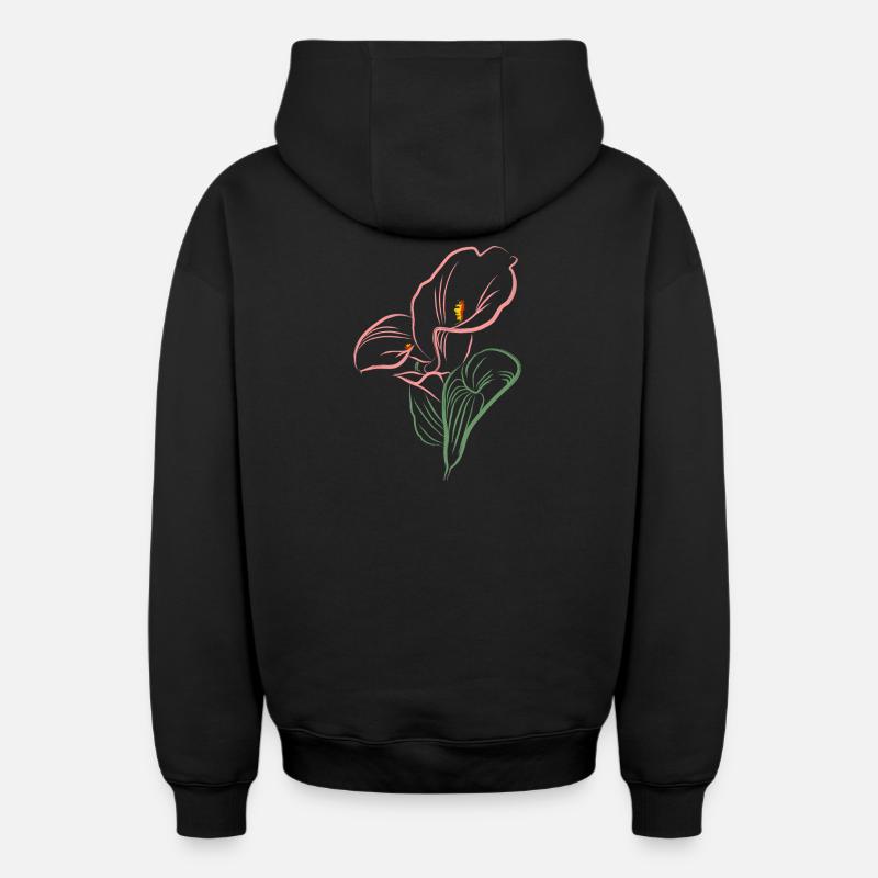 CALLA SoftPink - Sweat à capuche unisexe zippé oversize épais SPREAD - noir