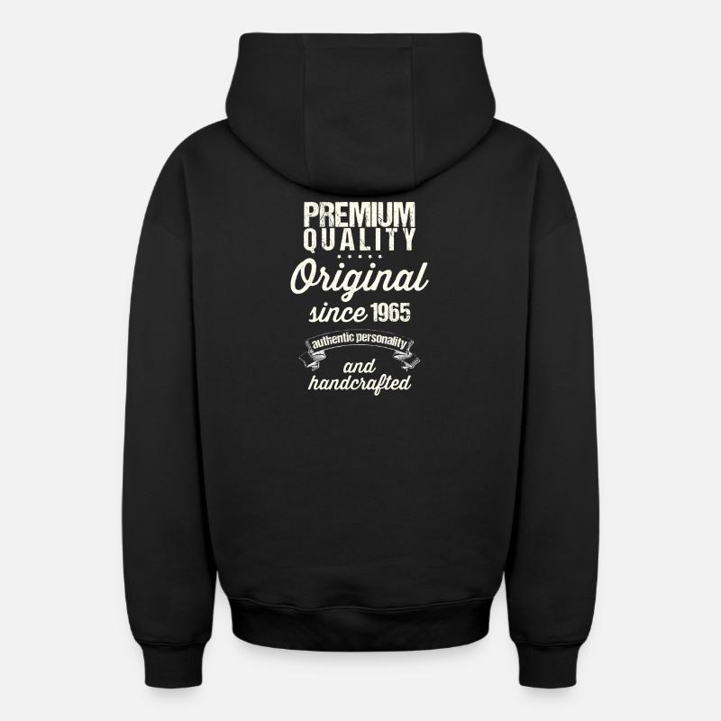 Né en 1965 - Sweat à capuche unisexe zippé oversize épais SPREAD - noir