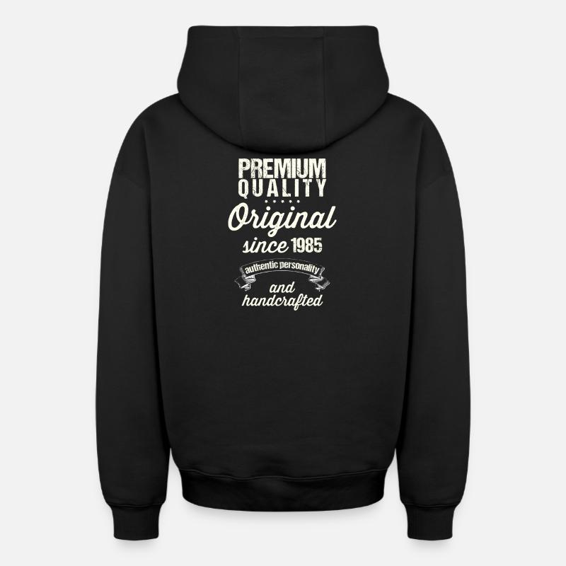 Né en 1985 - Sweat à capuche unisexe zippé oversize épais SPREAD - noir