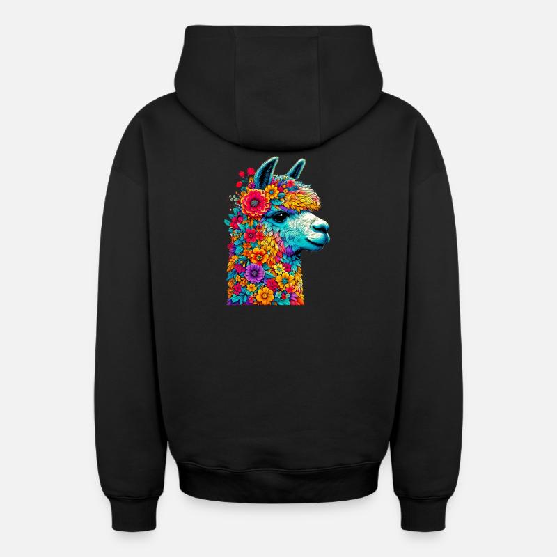 Alpaga - Sweat à capuche unisexe zippé oversize épais SPREAD - noir