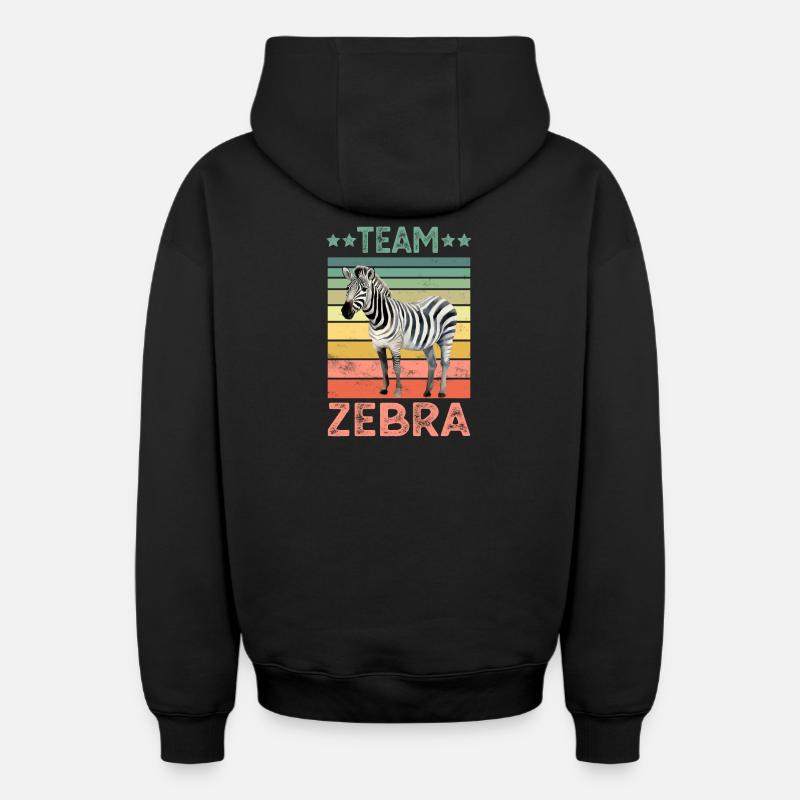 Zèbre - Sweat à capuche unisexe zippé oversize épais SPREAD - noir