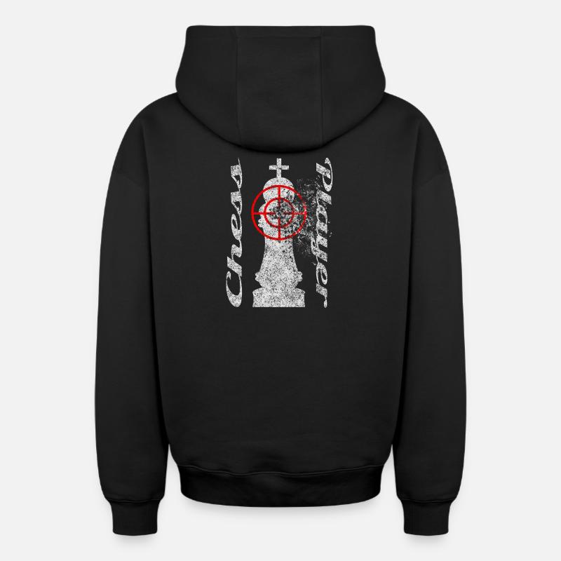 Motif d’échecs avec réticule - Sweat à capuche unisexe zippé oversize épais SPREAD - noir