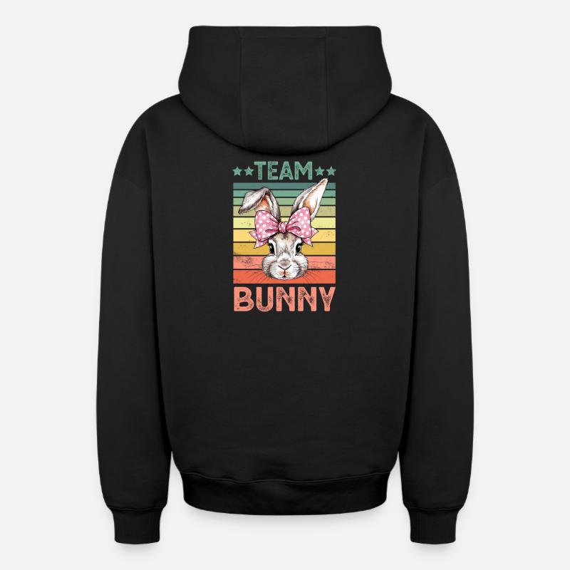 Lapin Lapin - Sweat à capuche unisexe zippé oversize épais SPREAD - noir