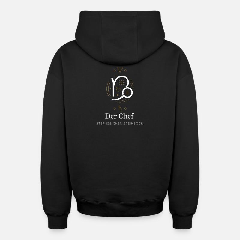 Der Chef - Sternzeichen Steinbock - Oversized Heavyweight Unisex Zip Hoodie - Schwarz
