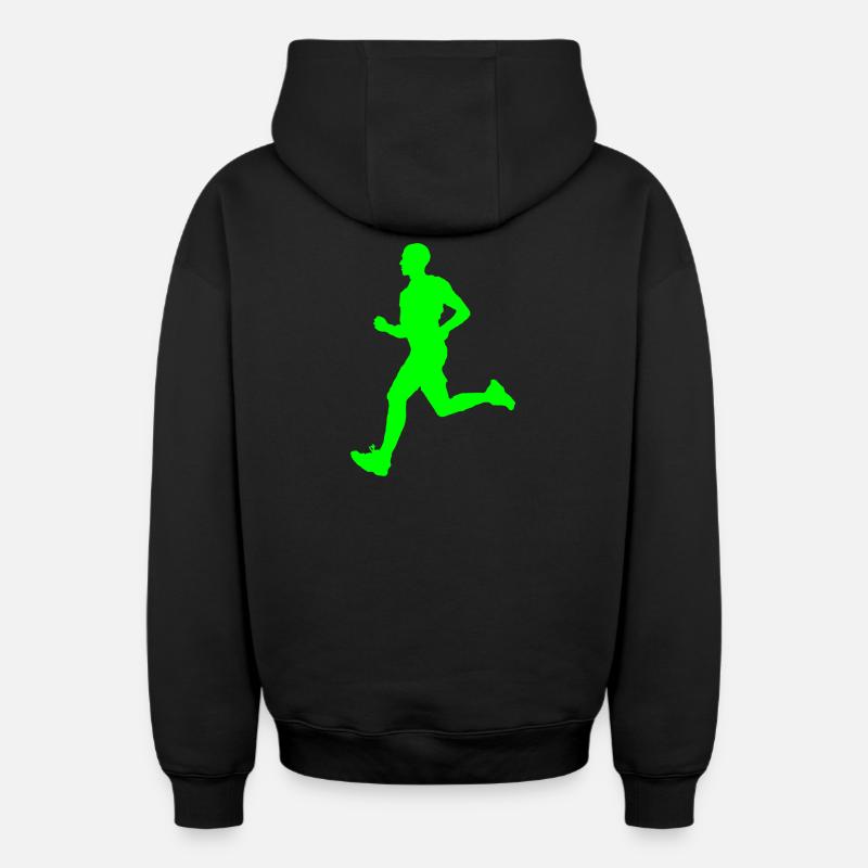 Running hommes 4 - Sweat à capuche unisexe zippé oversize épais SPREAD - noir