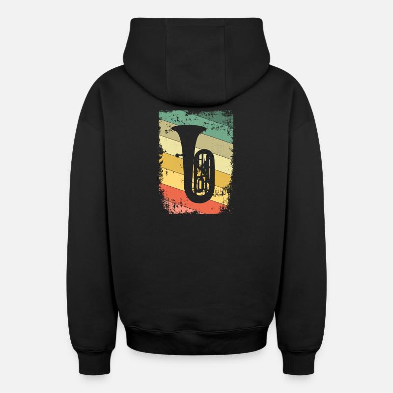 Tuba joueur de tuba - Sweat à capuche unisexe zippé oversize épais SPREAD - noir