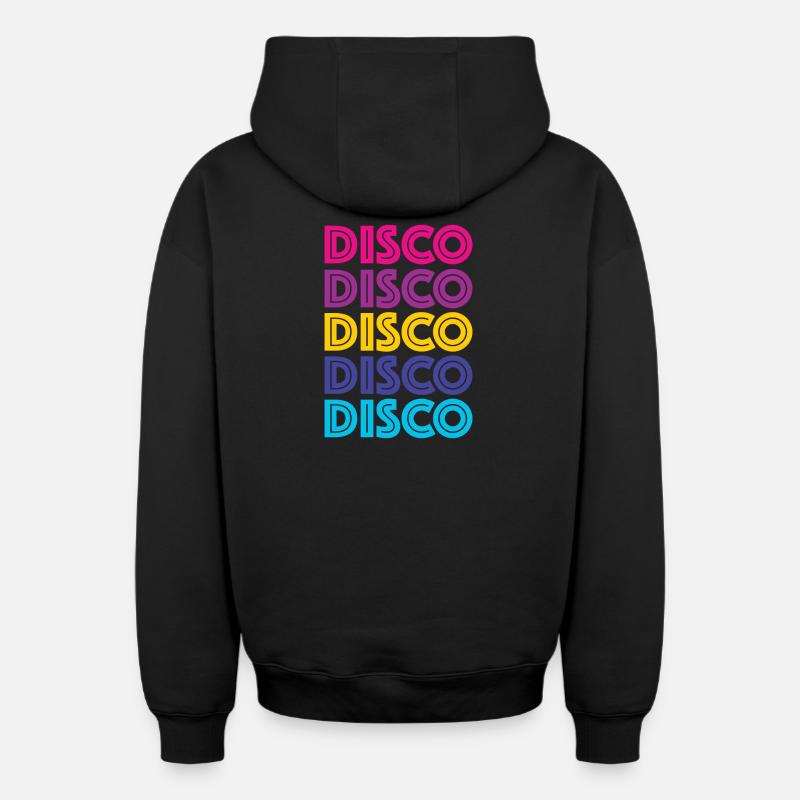 Disco Disco Disco - Sweat à capuche unisexe zippé oversize épais SPREAD - noir