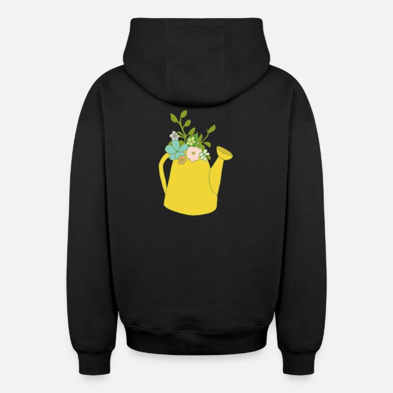 Arrosoir de fleurs - Sweat à capuche unisexe zippé oversize épais SPREAD - noir