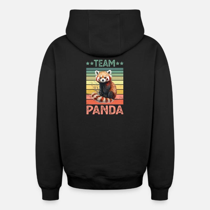 Petit panda - Sweat à capuche unisexe zippé oversize épais SPREAD - noir