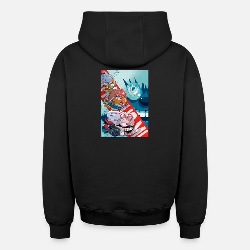 CHADADAN - Sweat à capuche unisexe zippé oversize épais SPREAD - noir