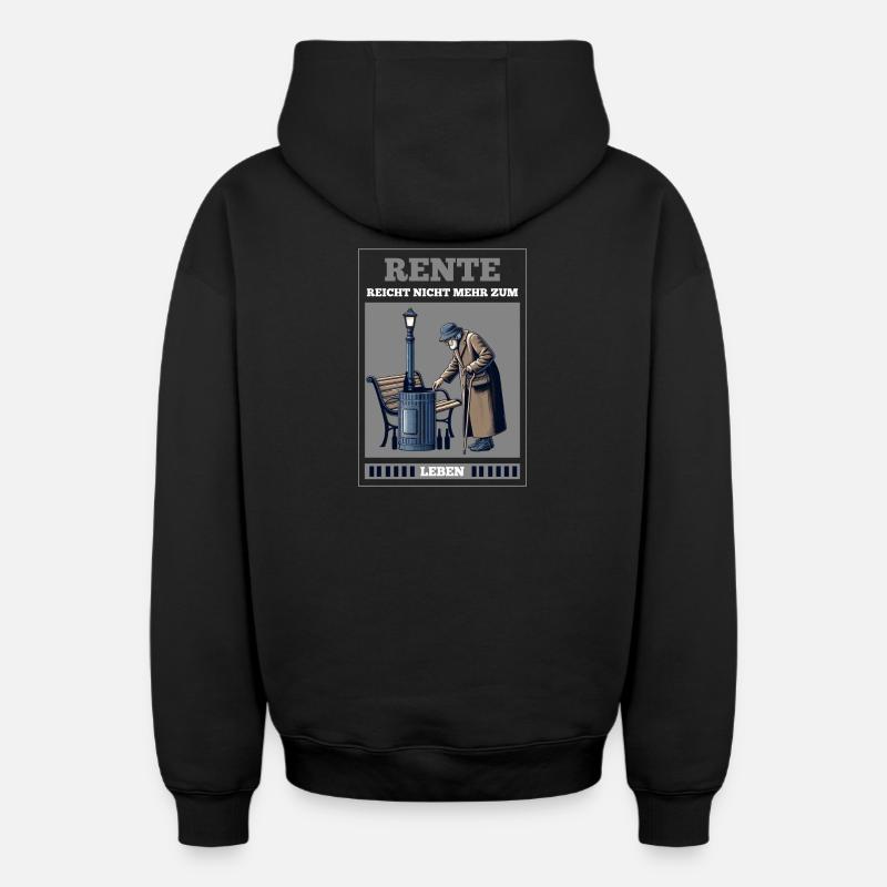 Retraité - Sweat à capuche unisexe zippé oversize épais SPREAD - noir