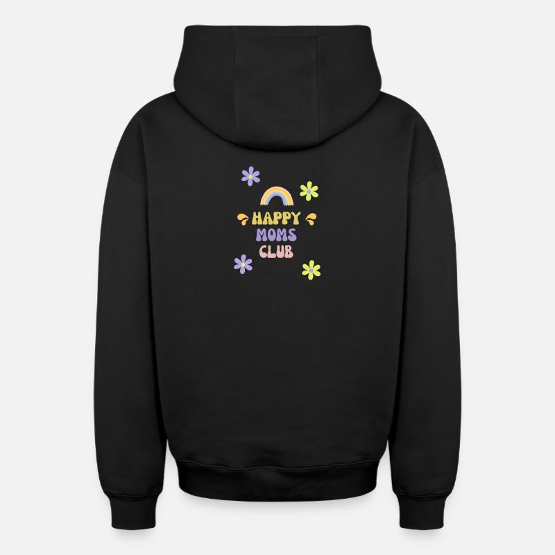 Mamans heureuses - Sweat à capuche unisexe zippé oversize épais SPREAD - noir