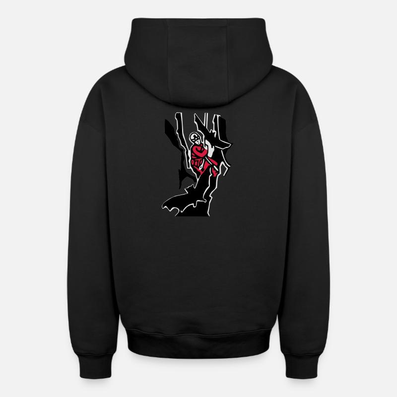 spéleologue - Sweat à capuche unisexe zippé oversize épais SPREAD - noir