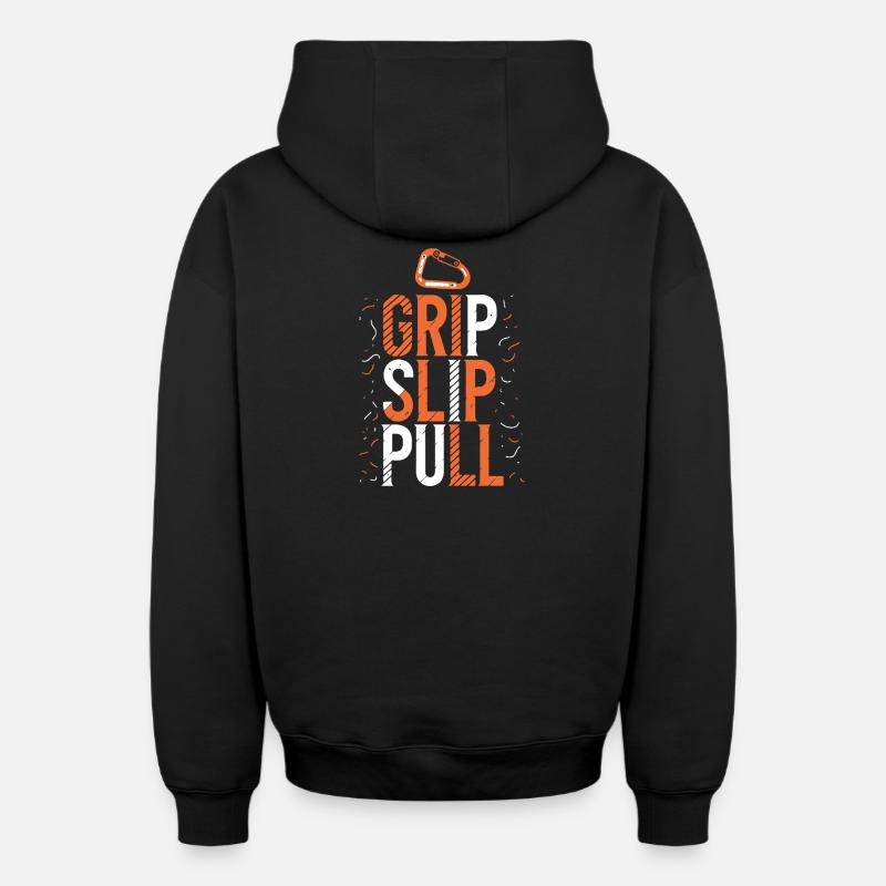 Grip Slip Pullover Klettern - Oversized Heavyweight Unisex Zip Hoodie - Schwarz