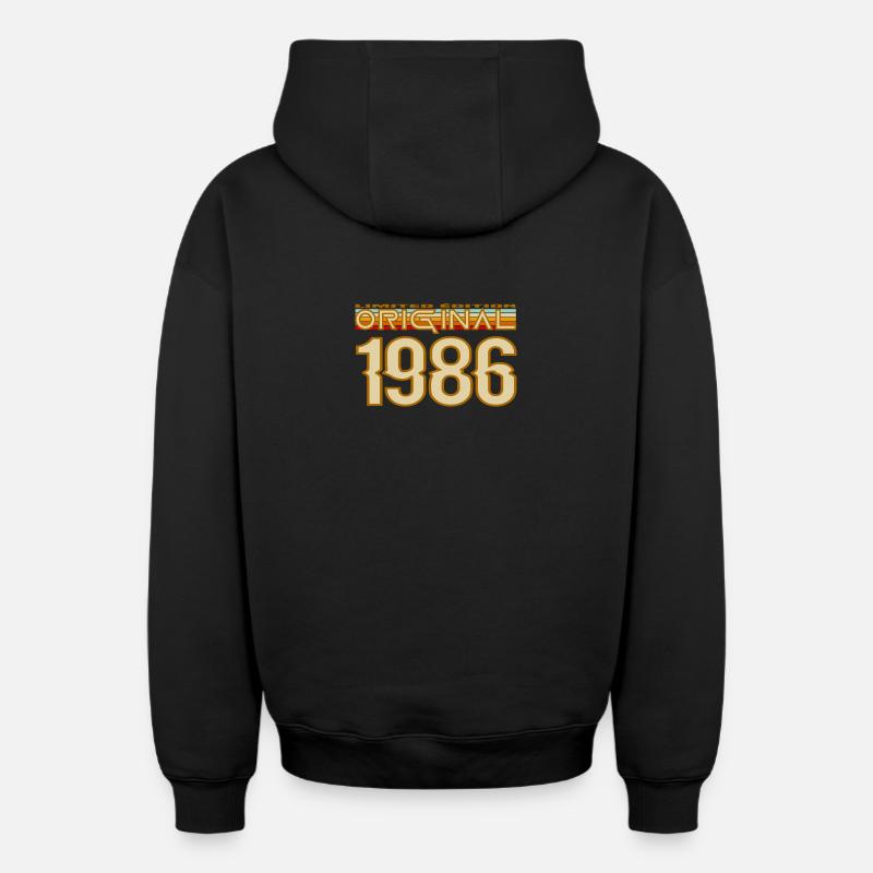 Original 1986 Retro Logo - Sweat à capuche unisexe zippé oversize épais SPREAD - noir