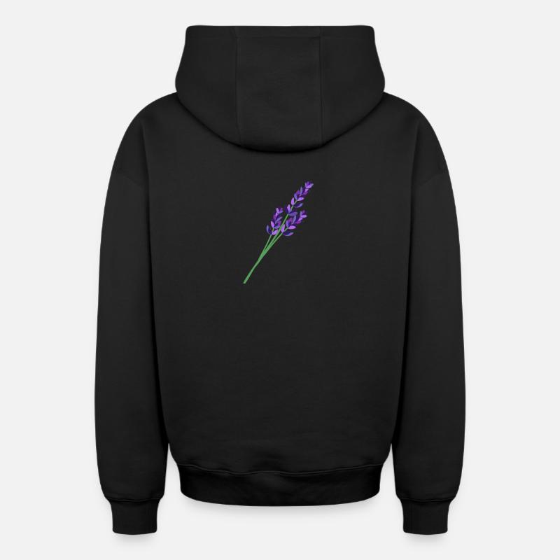 Lavande 1 - Sweat à capuche unisexe zippé oversize épais SPREAD - noir