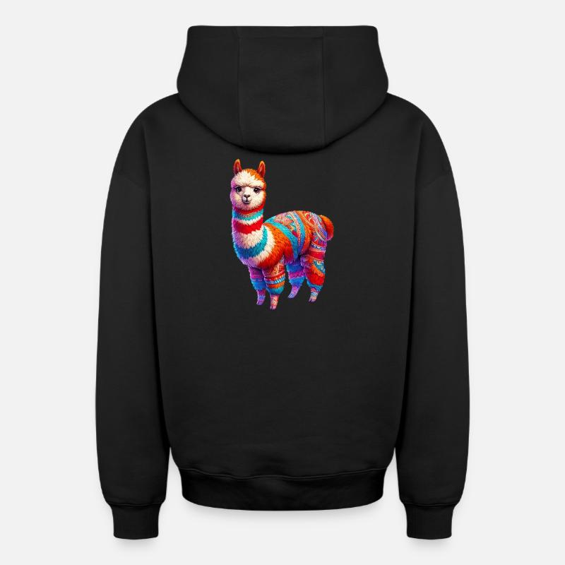 Alpaga - Sweat à capuche unisexe zippé oversize épais SPREAD - noir