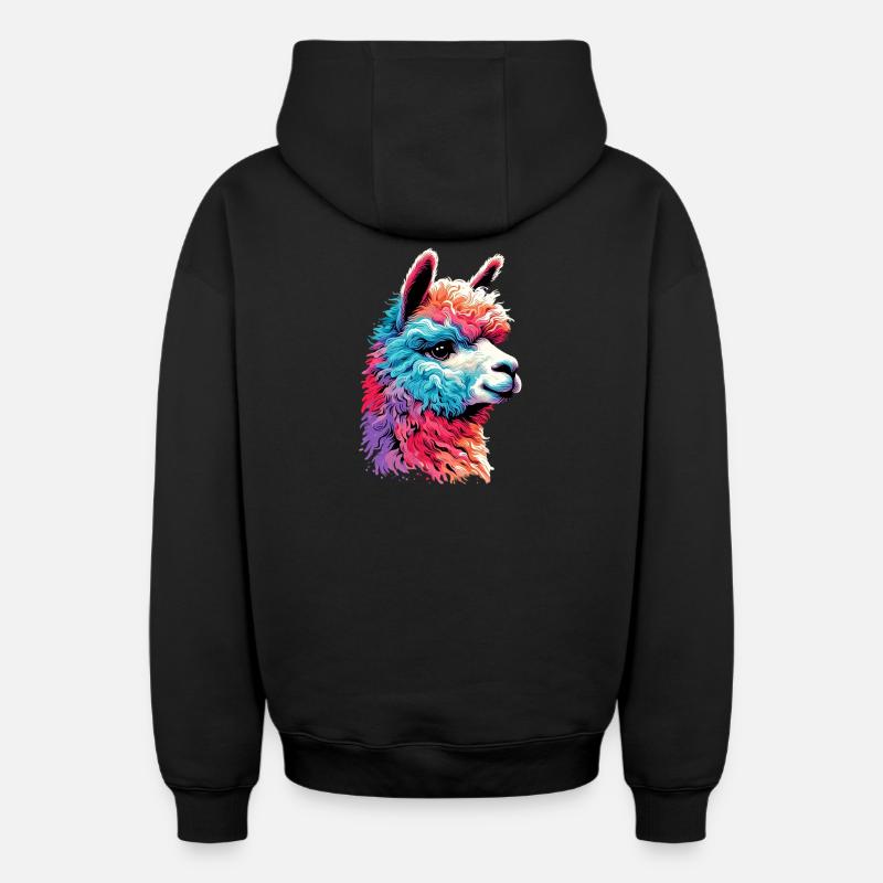 Alpaga - Sweat à capuche unisexe zippé oversize épais SPREAD - noir