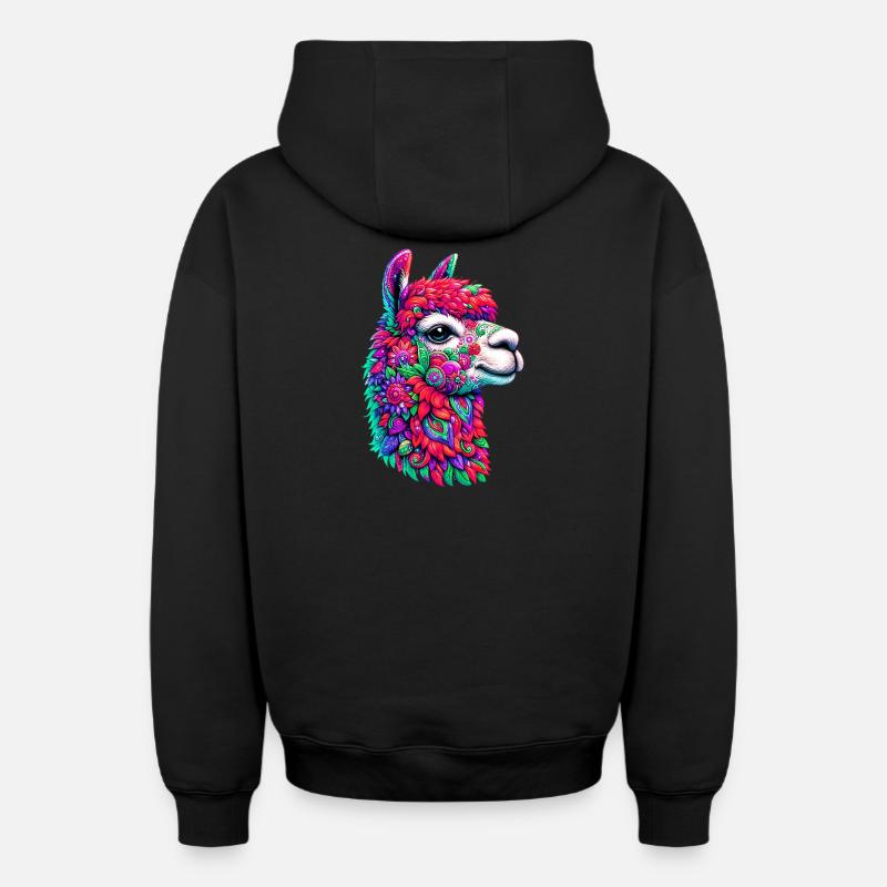 Alpaga - Sweat à capuche unisexe zippé oversize épais SPREAD - noir