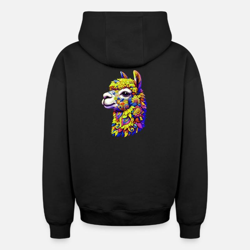 Alpaga - Sweat à capuche unisexe zippé oversize épais SPREAD - noir