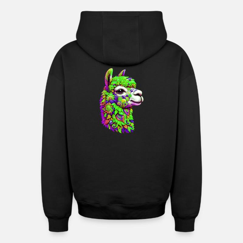 Alpaga - Sweat à capuche unisexe zippé oversize épais SPREAD - noir