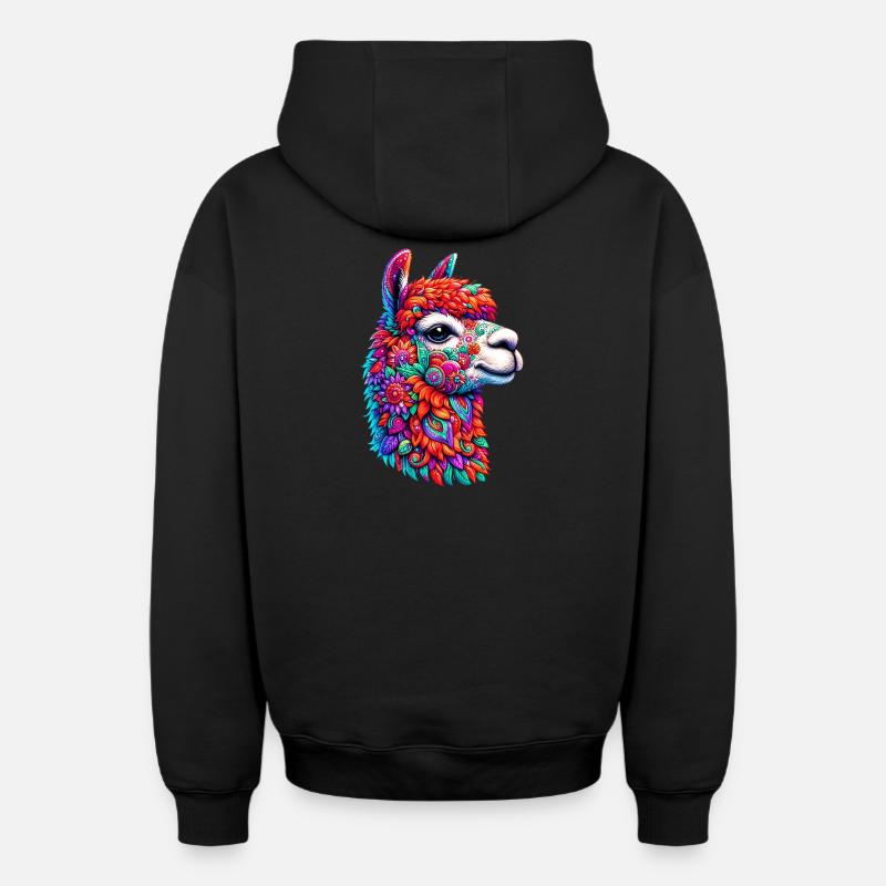 Alpaga - Sweat à capuche unisexe zippé oversize épais SPREAD - noir
