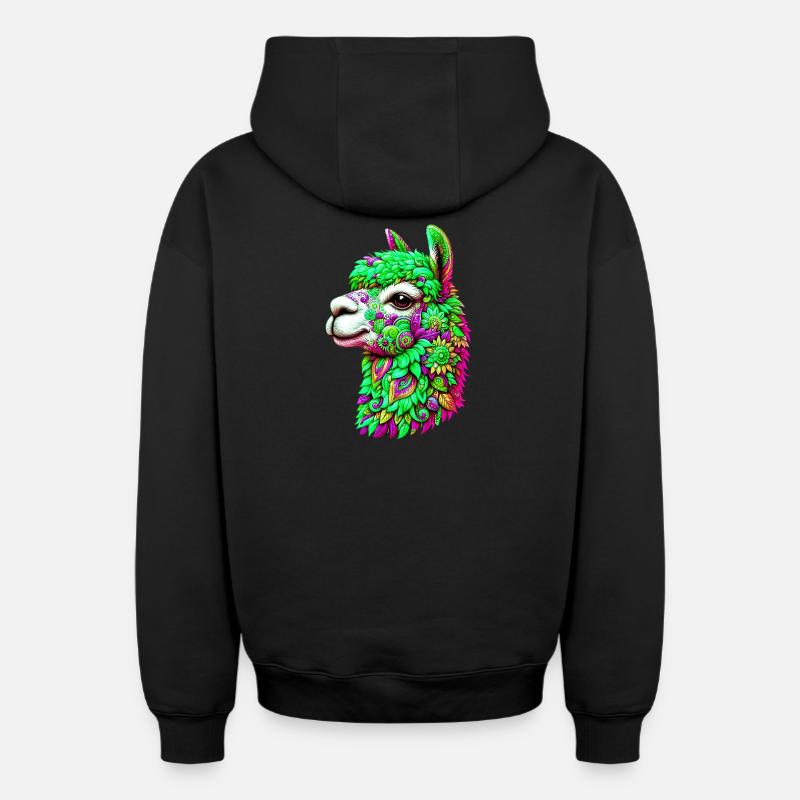 Alpaga - Sweat à capuche unisexe zippé oversize épais SPREAD - noir